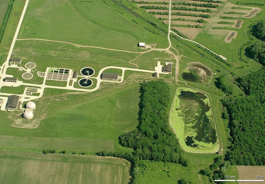 overhead look of wetlands.