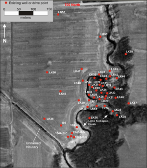 map of wells in field